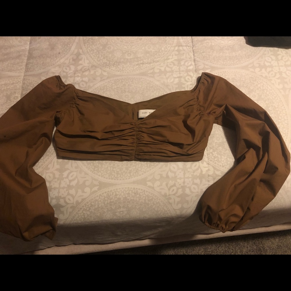 Zara brown off shoulder top